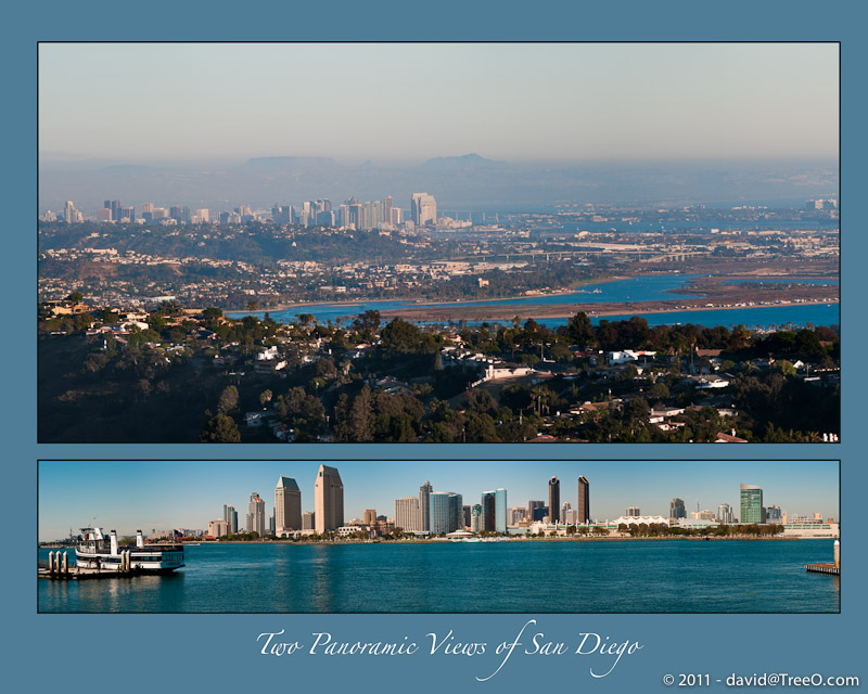 Two Panoramic Views of San Diego